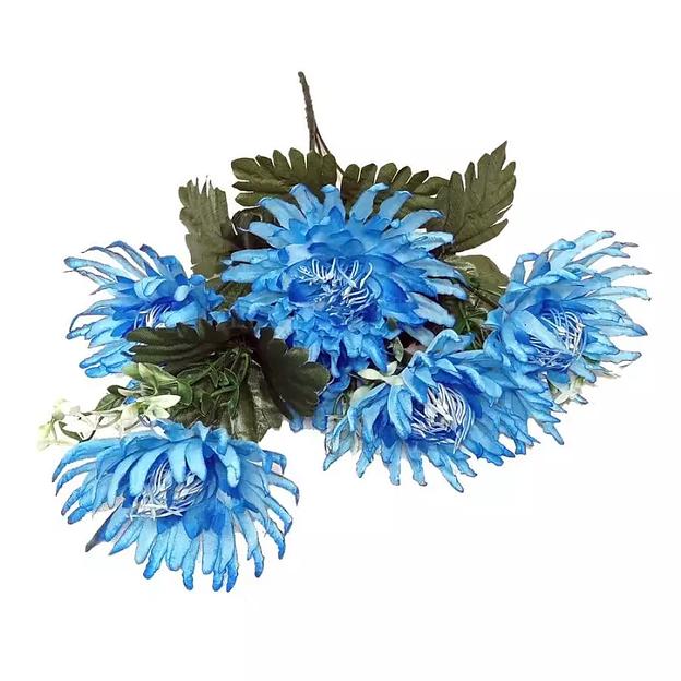 Букет с васильками 6 голов с зеленью 45см 429-784 фото 4