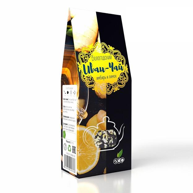 Иван-чай в сувенирной упаковке «Вологодский» с имбирем и лимоном, 50 г ОПТ фото 3