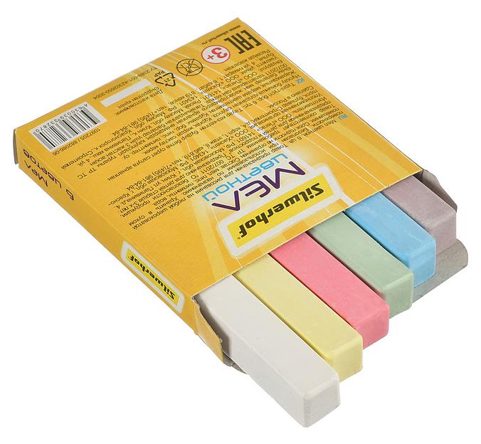 Мел цветной Silwerhof 882086-06 Солнечная коллекция 6цв. картон.коробка фото 2