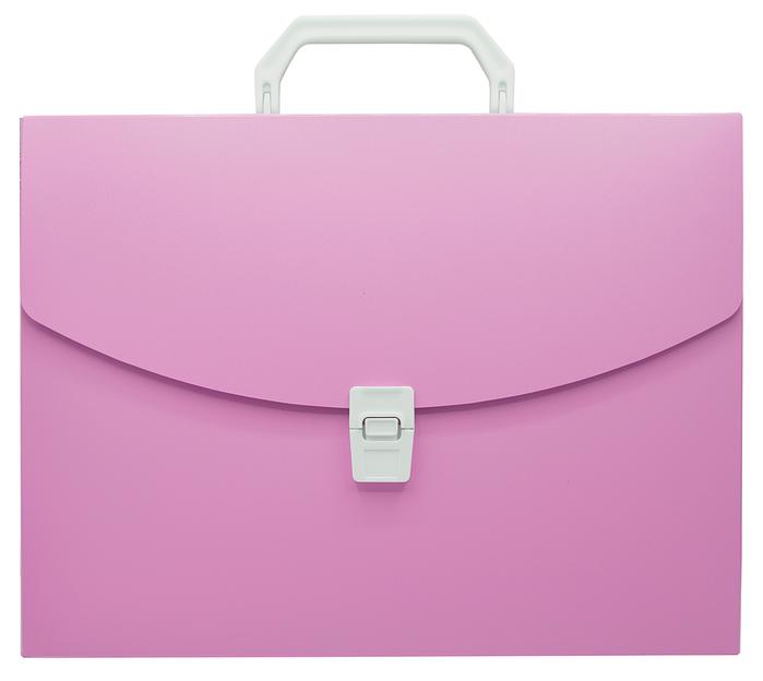 Портфель Бюрократ Pastel PASTPP01PINK 1 отдел. A4 пластик 0.7мм розовый фото 1