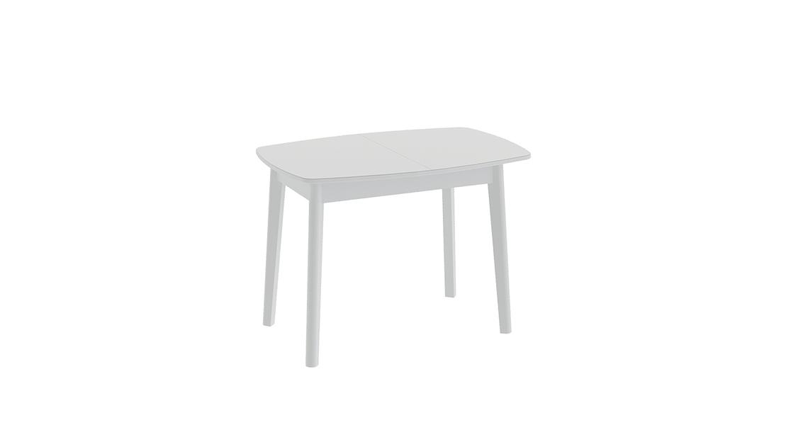 Стол обеденный Версаль тип 2, 130(+31.5)×80×76 см белый, стекло белое фото 3