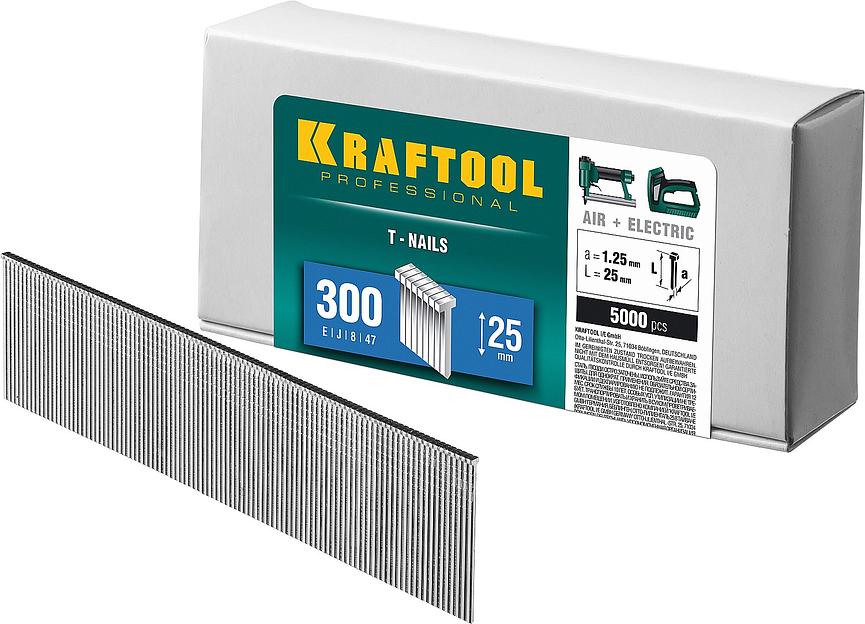 KRAFTOOL гвозди тип 300 (47/J/ F), 25 мм, калибр 18GA. 5000 шт (31785-25) фото 1