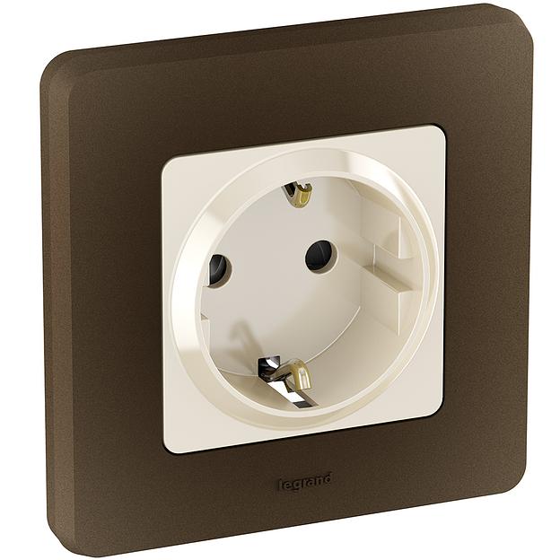 Legrand 673731 Розетка 2К+З со шторками немецкий стандарт 16 А 250 В~ INSPIRIA слоновая кость фото 4