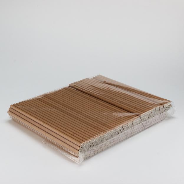 Трубочки бумажные 195*6мм без изгиба крафт 250шт фото 1