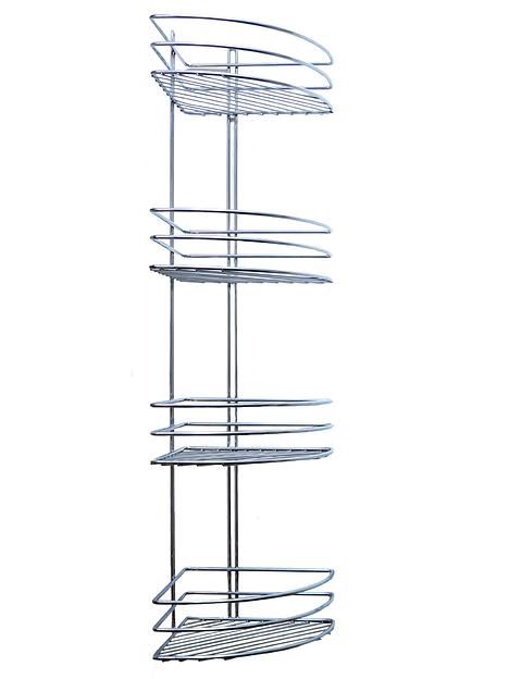 Полка для ванной комнаты «Консулл», 4-ярусная, угловая, овал, 200х200х755 мм, хром, арт. 4894-4/ХПУОВ-4 Опт фото 1