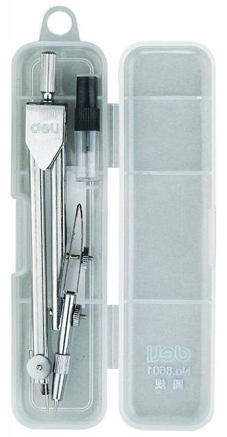 Циркуль Deli E8601 металл в компл.:набор грифелей фото 1