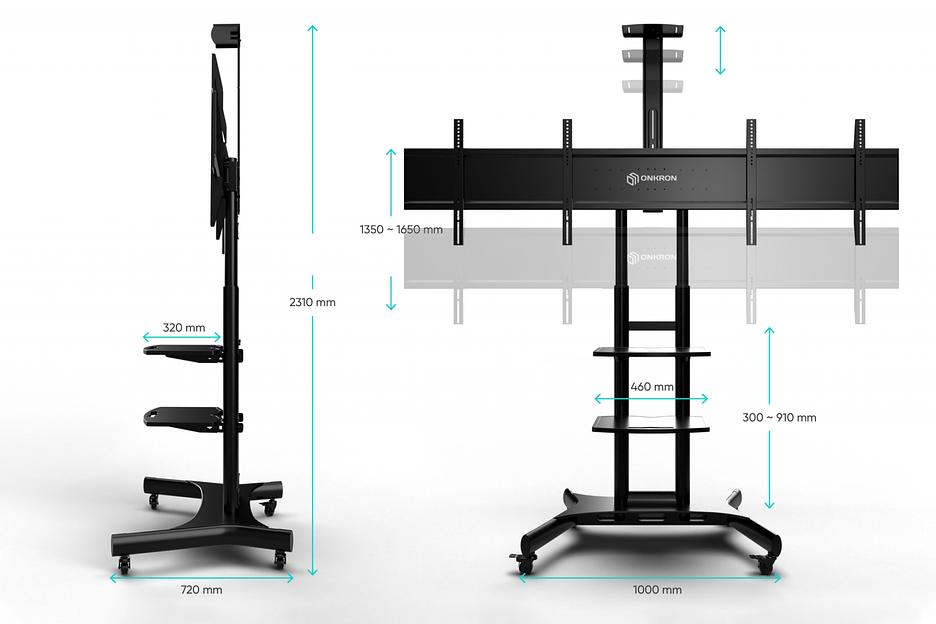 Мобильная стойка ONKRON на 2 ТВ ONKRON TS1881DVB фото 2