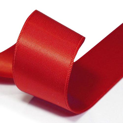 Атласная лента двухсторонняя премиум 6 мм 100 м красная фото 1