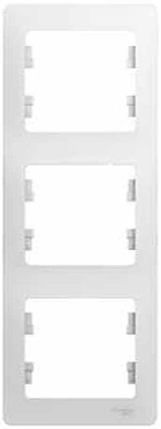 Systeme electric GSL000107 GLOSSA 3-постовая РАМКА, вертикальная, БЕЛЫЙ фото 4