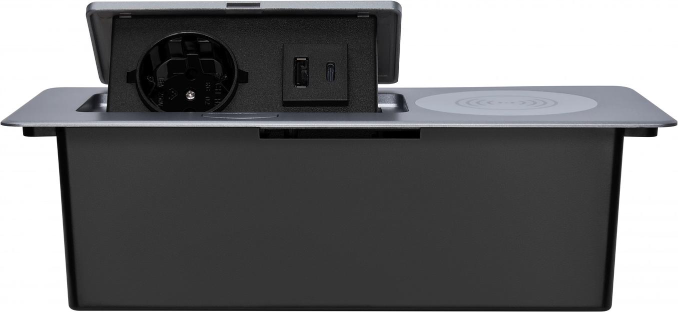 Розетка Cactus CS-SOCKET-USBA/C-WLESS для столешницы серебристый фото 4