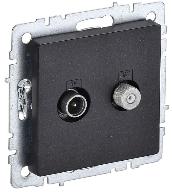 IEK BR-AF20-O-K02 BRITE Роз. двойная TV+SAT РТВ/РСп12-БрЧ черн. фото 1