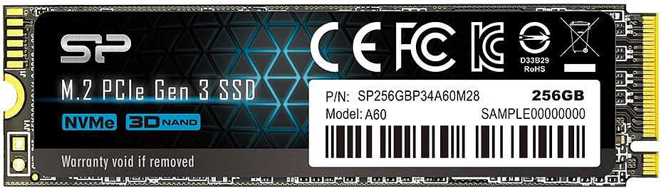 Накопитель SSD Silicon Power PCI-E x4 256Gb SP256GBP34A60M28 M-Series M.2 2280 фото 1