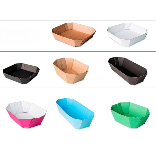 Лоток из гофрокартона под овощи и фрукты Октабин 113х77х45 мм, бурый/бурый фото 1