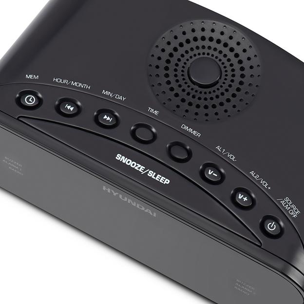 Радиобудильник Hyundai H-RCL221 черный LCD подсв:зеленая часы:цифровые FM фото 5