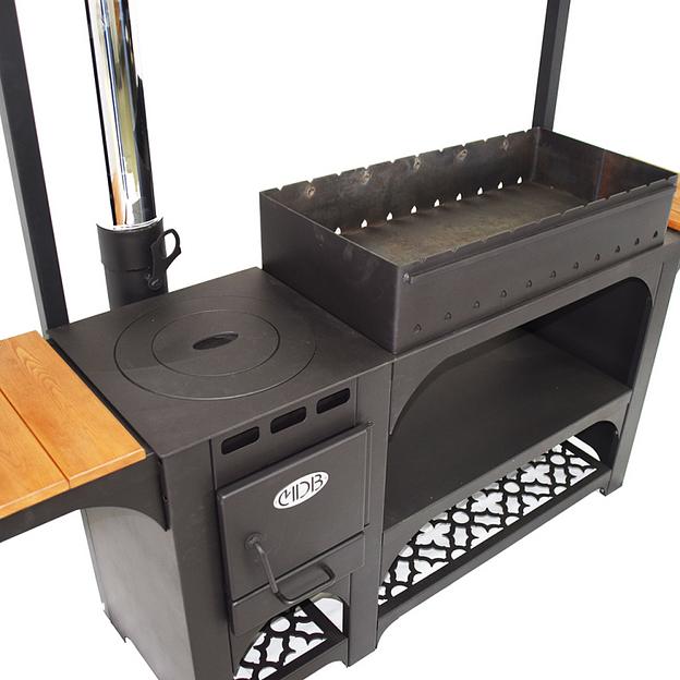 Комплект «Гурман-7» с навесом (мангал + печь для казана с двойными стенками) опт фото 2