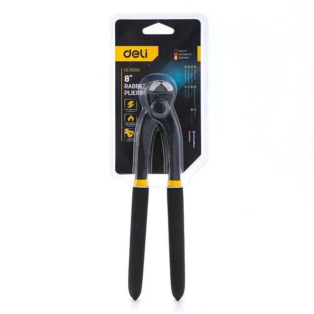 Клещи монтажные вязальные Deli DL111008 200мм, высокоуглеродистая сталь, прорезиненные рукоятки фото 3