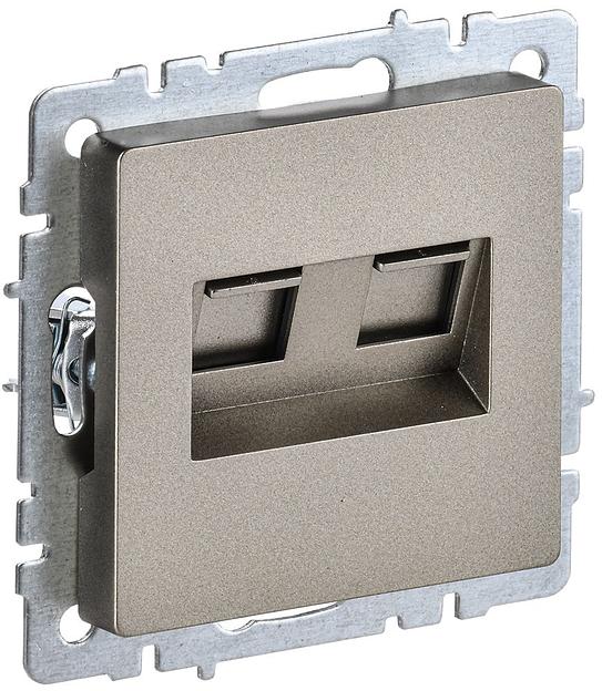 IEK BR-KT20-O-1-K37 BRITE Роз. двойная RJ11+RJ45 кат.5E РК/Т12-БрШ шамп. фото 1