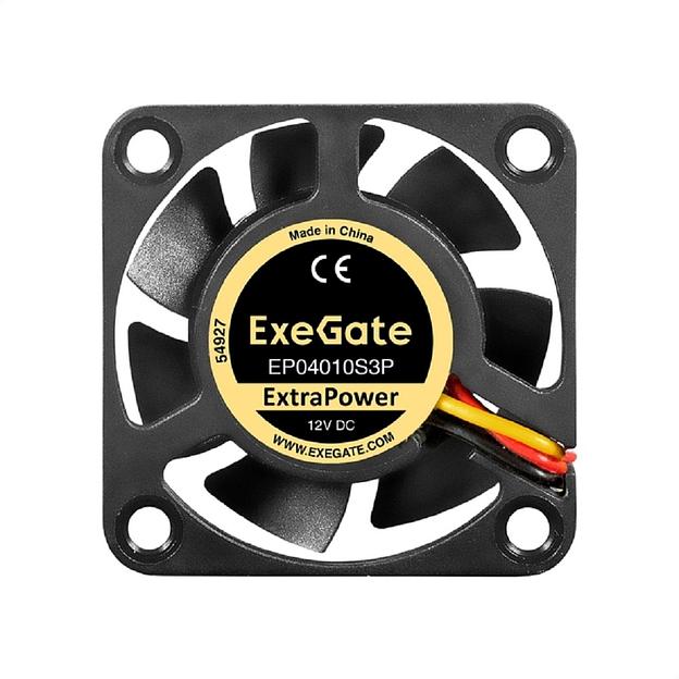 Exegate EX295217RUS Вентилятор 12В DC ExeGate ExtraPower EP04010S3P (40x40x10 мм, Sleeve bearing (подшипник скольжения), 3pin, 7500RPM, 36dBA) фото 1