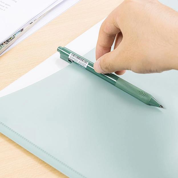 Конверт на кнопке Deli EF764 гориз. расшир. гладкий полипропилен ассорти внешний карман фото 4