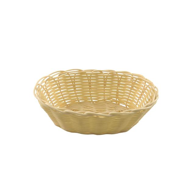 Корзина для хлеба овал. 18*12*6 см. бежевая полиротанг MGprof /1/144/ фото 1