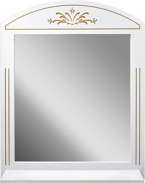 Зеркало-полка Милос 105 DORATIZ 2711.215, белое, патина золото фото 1