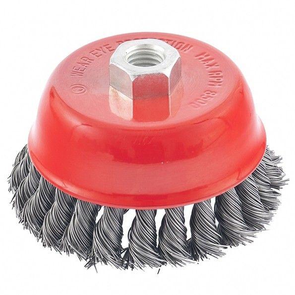 Щетка дисковая по мет. Matrix 74628 d=100мм d(посад.)=14мм (угловые шлифмашины) (упак.:1шт) фото 1