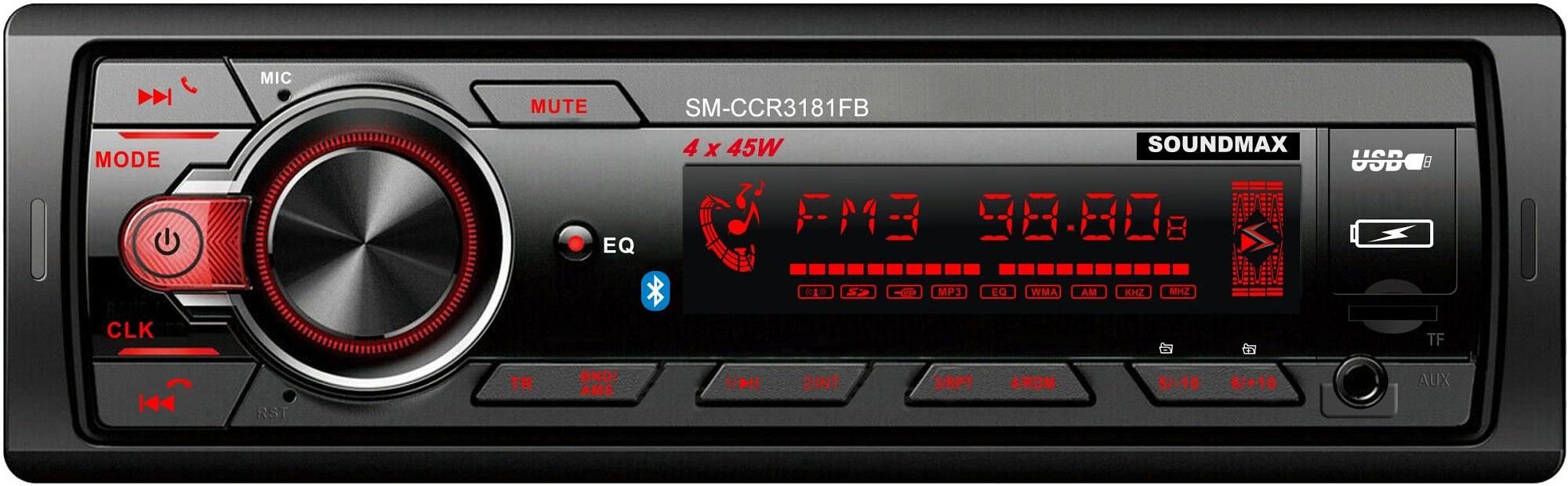 Автомагнитола Soundmax SM-CCR3181FB 1DIN 4x45Вт (SM-CCR3181FB(ЧЕРНЫЙ)\RGB) фото 1