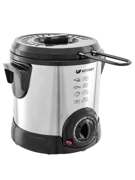 Фритюрница Kitfort КТ-2009 1000Вт серебристый/черный фото 1