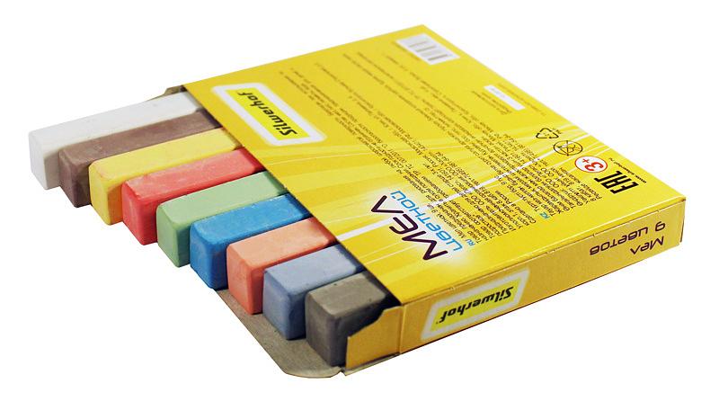 Мел цветной Silwerhof 882086-09 Солнечная коллекция 9цв. картон.коробка фото 3