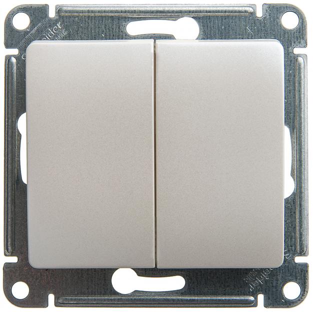 Systeme electric GSL000665 GLOSSA 2-клавишный ПЕРЕКЛЮЧАТЕЛЬ, сх.6, 10АХ, механизм, ПЕРЛАМУТР фото 2