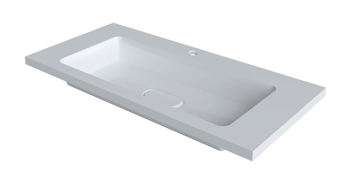 Раковина для ванной полувстраиваемая Uperwood Modul 100 см, белая глянцевая фото 7