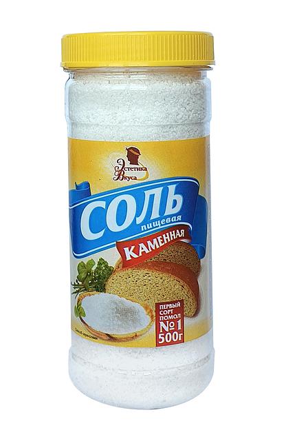 Соль поваренная пищевая каменная Эстетика вкуса банка ПЭТ, 500 г ОПТ фото 1