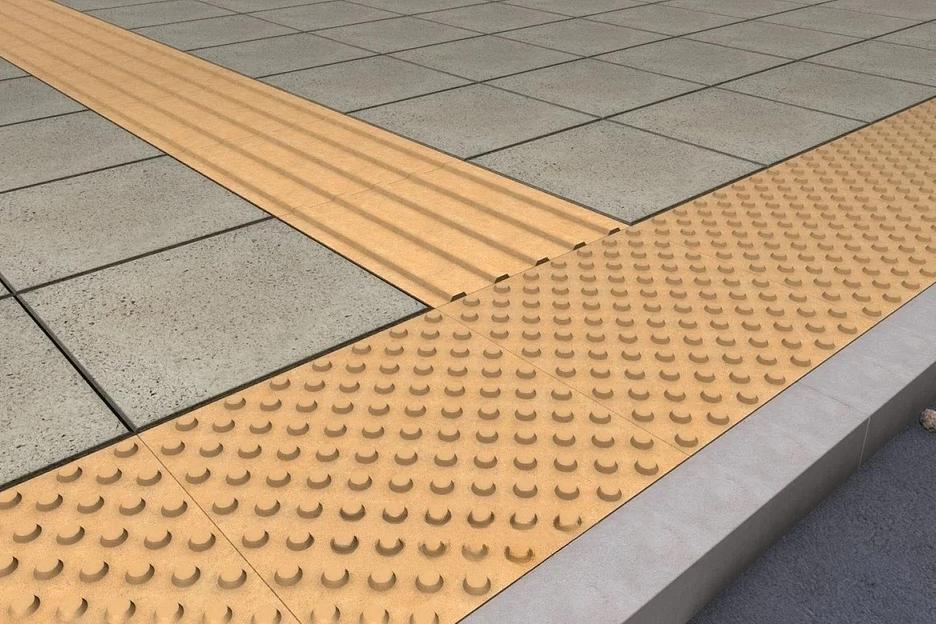 Тактильная плитка бетонная 300х300 направляющая ОПТ фото 3