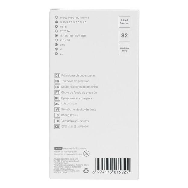 Набор прецизионных отверток Deli DL3525 25 предметов корпус из алюминиевого сплава фото 5