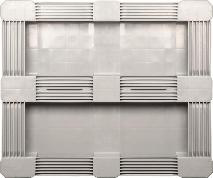 Паллет 1200х1000х160 мм (cплошной на 5-и полозьях) гигиенический серый фото 3