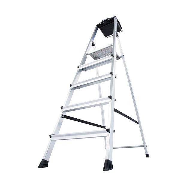 Стремянка Secury, 5 ступеней 100 мм, универсальная Multi-Grip полка фото 2