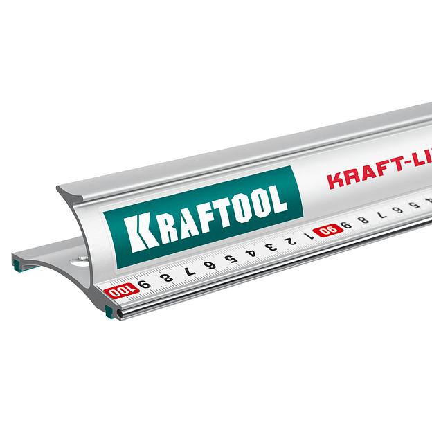 KRAFTOOL KRAFT-LINE, 1.0 м, усиленная алюминиевая линейка со стальной направляющей (34275-100) фото 9
