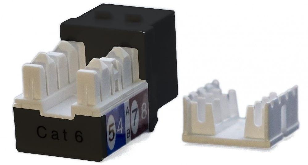 Hyperline KJ9-8P8C-C6-90-BK Вставка Keystone Jack RJ-45(8P8C), категория 6, черная фото 2