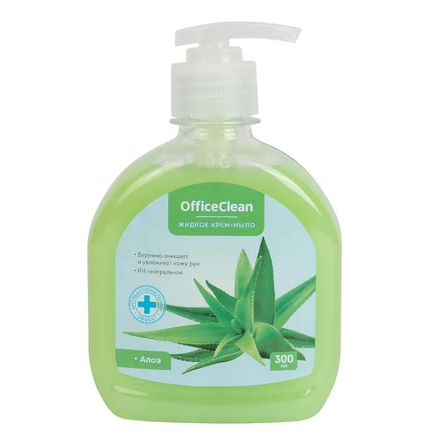 Мыло жидкое антибактериальное с дозатором 300мл OfficeClean фото 1