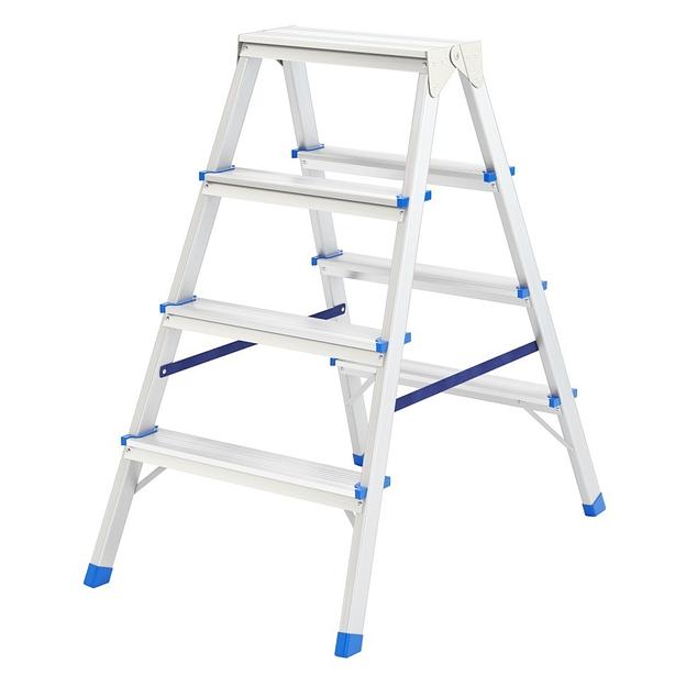 СИБРТЕХ Стремянка двусторонняя 4ст., алюминиевая, Россия [97924] фото 1