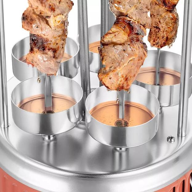 Шашлычница электрическая Kitfort КТ-1407 900Вт нержавеющая сталь/оранжевый фото 4