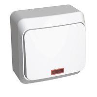 Systeme electric BA10-007B ЭТЮД О/У 1-клавишный ПЕРЕКЛЮЧАТЕЛЬ с подсветкой 10 АХ, БЕЛЫЙ, Россия фото 5