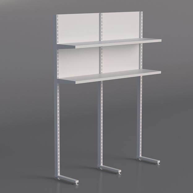 Стеллаж 120x35x160 см, надстройка над ларём 1,2 м, белый фото 1