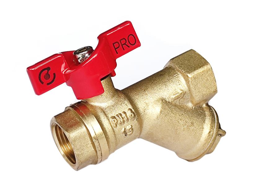 Кран вода 11Б27п1 ДУ-15 SANTREK Aqua PRO 1/2" с фильтром бабочка (190) Опт фото 1