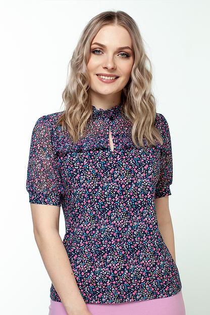 Блузка женская  4096-22/04/Розовый, голубой  фото 2