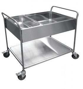 Тележка Abat ТС-100 арт.21000801114 нерж. сервировочная для сбора тарелок ложек и стаканов фото 1