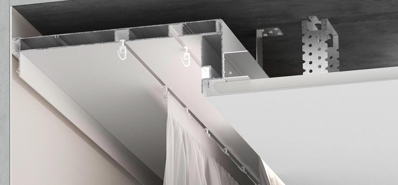 Ниша для штор FerGipps Б 01 с карнизом М 01 и держателем ТД 1 ОПТ фото 1