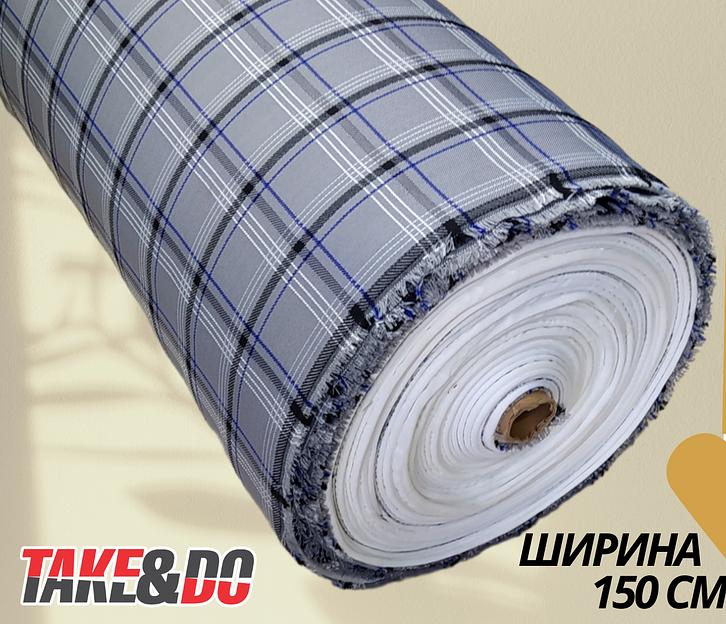 Автожаккард «Серая клетка» опт фото 1