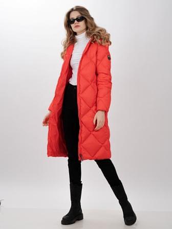 Пальто пуховое женское Барселона, красный, опт фото 2
