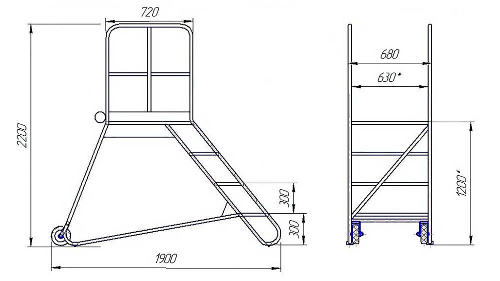 Авиационная стремянка СА-1/4Р-Н1 фото 1